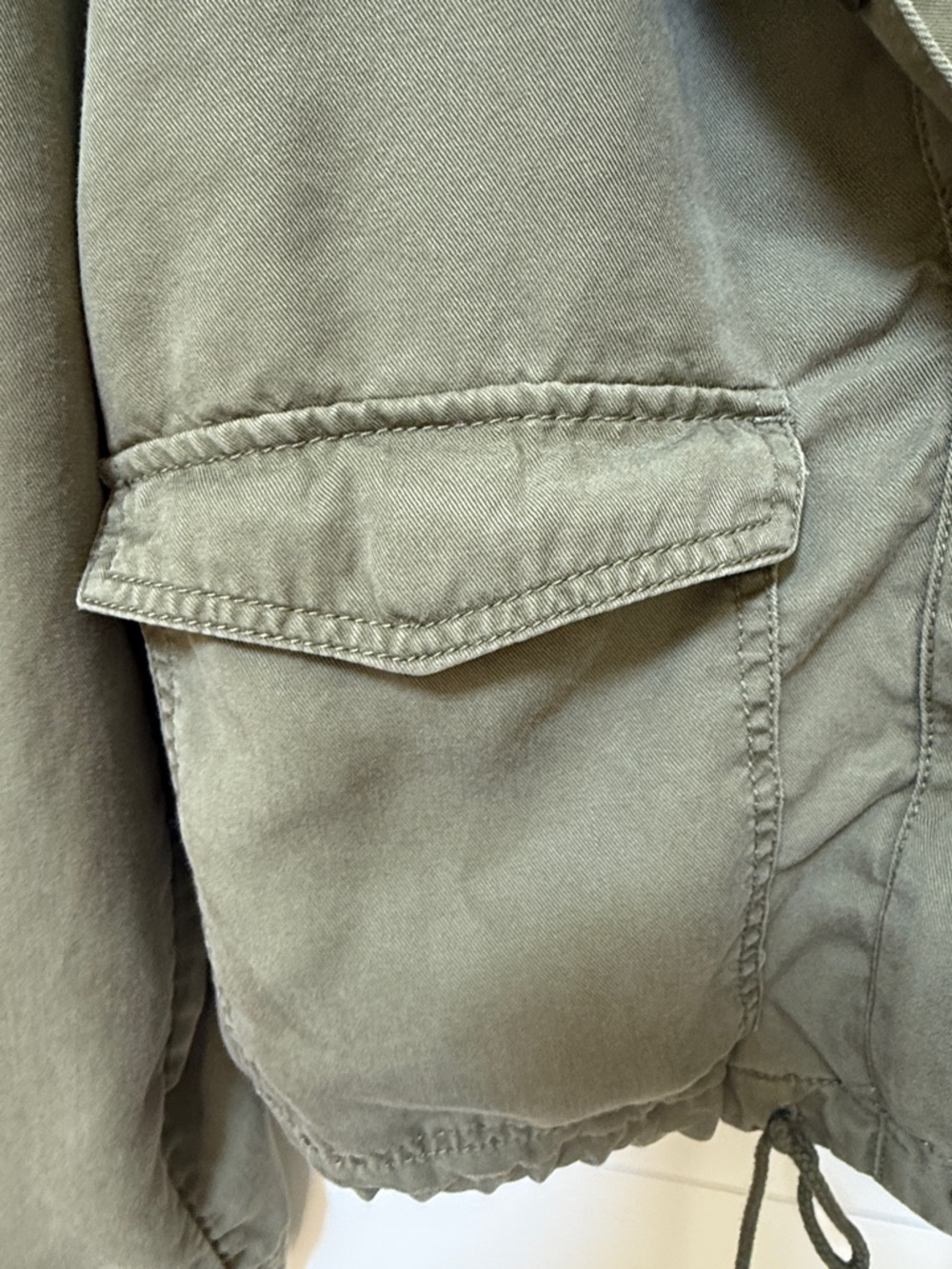 LOFT Olive Utility Cropped Drawstring Jacket - Picture 2 of 6